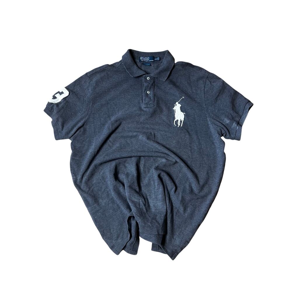 Y2K Polo Ralph Lauren Big Pony 3 Gray Shirt XL